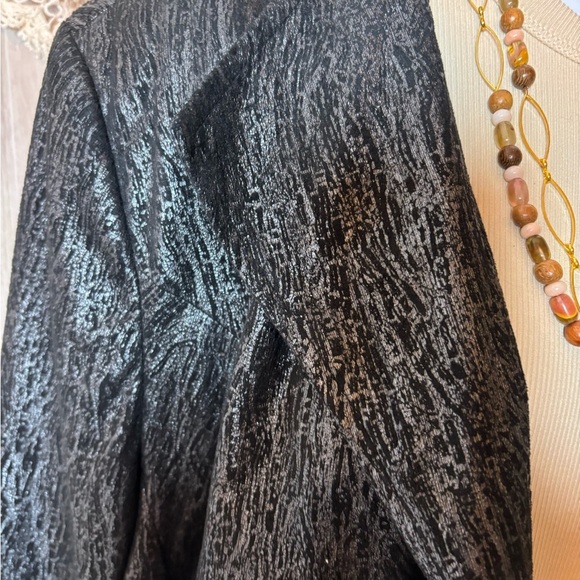 N.K.D. Chic Black Metallic Silver Plus Size Women's Blazer Jacket - Picture 5 of 6